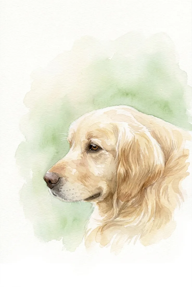 Golden retriever, watercolor style